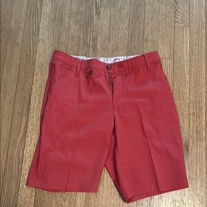 Lee Red Flat Front Shorts Tailored Cotton Blend